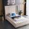 Kiki Upholstered Bed in Cream Velvet Fabric by Meridian