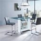 D1181BT Bar Set 5Pc in White by Global w/D915BS-GR Barstools