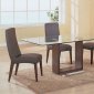 Rectangle Shape Glass Top Modern Dinette Set With Wooden Base