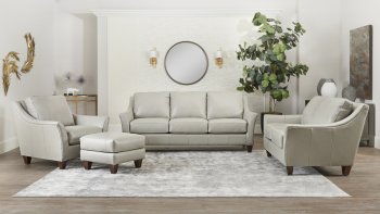 Joanna Sofa in Light Gray Leather by Klaussner w/Options [SFKRS-Joanna Light Gray]