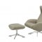 Maya Chair & Ottoman in Gray Leather by J&M Furniture