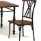 D010 Dining Set 5Pc in Walnut Top & Black Metal Base