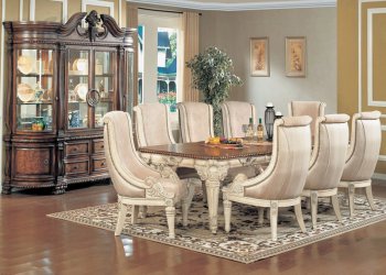 White & Cherry Two-Tone Finish Classic 7 Pc Dining Set w/Options [YTDS-HA6780-Halyn]