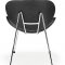 Set of 2 Black or White Color Contemporary Chairs w/Curved Seat