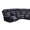 FD7800 Motion Sectional Sofa in Black & Gray Leather by FDF