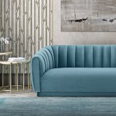 Arno Sofa TOV-S165 in Sea Blue Velvet Fabric by TOV Furniture