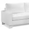 Contemporary White Bycast Leather Sectional Sofa W/Tufted Seats