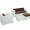 Malibu 5Pc Patio Sofa Set by Modway w/White Base & Options