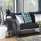 Kaelyn Sofa & Loveseat SM4090 in Black Fabric & Leatherette