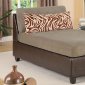 Pebble Microfiber Modern Chaise Lounger w/Faux Leather Base