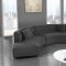 Kenzi Sectional Sofa 641 in Grey Velvet Fabric by Meridian