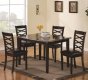 Brown Cherry Finish Modern 5Pc Dining Set w/Faux Marble Top