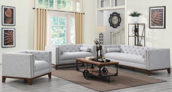 Celle Sofa & Loveseat Set 508511 in Light Gray Fabric - Coaster [CRS-508511-Celle]