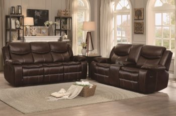 Bastrop Reclining Sofa 8230BRW in Dark Brown by Homelegance [HES-8230BRW Bastrop]