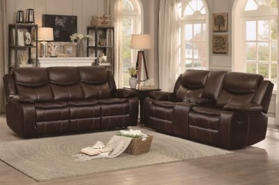 Bastrop Reclining Sofa 8230BRW in Dark Brown by Homelegance