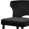 Kelly Counter Stool 791 Set of 2 Black Velvet Fabric by Meridian