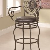 102584 Swivel Bar Stool Set of 2 in Dark Brown by Coaster