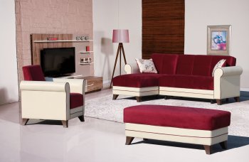 Enjoy Sectional Sofa in Burgundy Fabric by Casamode w/Options [CMSS-Enjoy Burgundy]