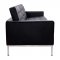 Florence Sofa FS90BLL in Black Leatherette - LeisureMod w/Option