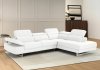 Barts Sectional Sofa in White Leather by Beverly Hills