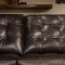 Brown Tufted Top Grain Italian Leather Modern Sectional Sofa