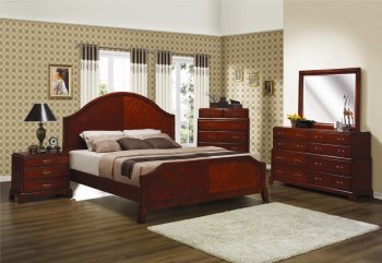 Rich Dark Brown Finish Traditional Bed w/Optional Casegoods [CRBS-201671]