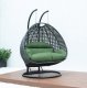 Wicker Hanging Double Egg Swing Chair ESCCH-57DG by LeisureMod