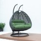 Wicker Hanging Double Egg Swing Chair ESCCH-57DG by LeisureMod