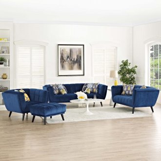 Bestow Sofa in Navy Velvet Fabric by Modway w/Options