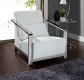 Erika Chair in White Leather w/Optional Ottoman by Whiteline