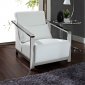 Erika Chair in White Leather w/Optional Ottoman by Whiteline