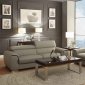 8534 Noemi Sofa in Light Grey Leather by Homelegance w/Options