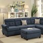 F6987 Sectional Sofa in Dark Blue Fabric by Boss w/Options