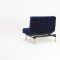 Oldschool Sofa Bed in Dark Blue w/Brass Legs by Innovation