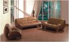 Contemporary Two-Tone Leather Living Room Sofa w/Options