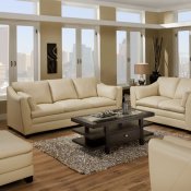 Butter Bonded Leather Modern Sofa & Loveseat Set w/Options