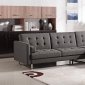 1471 Sectional Sofa in Grey Fabric by ESF w/Sleeper