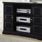 Black Finish Stylish Tv/Plasma Stand W/Swing Doors & CD Storage