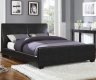 300250Q Upholstered Bed in Black Faux Leather by Coaster