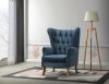 Adonis Accent Chair Set of 2 59518 in Azure Blue Velvet by Acme