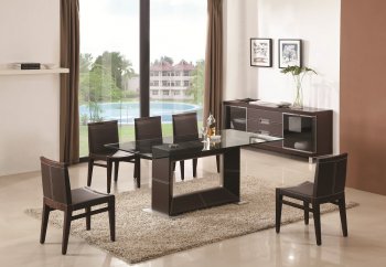 Elegance Dining Table in Chocolate by J&M w/Options [JMDS-Elegance]