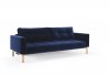 Cassius Vintage Sofa Bed in Dark Blue w/Oak Legs by Innovation