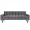 Delve Sofa in Gray Velvet Fabric by Modway w/Options