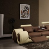 4085 Sectional Sofa by VIG in Brown & Tan Bonded Leather