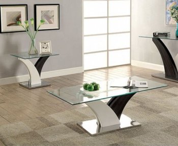 Sloane Coffee & 2 End Tables Set CM4244 in White/Dark Gray [FACT-CM4244-Sloane]