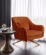 Paloma Accent Chair 585 in Cognac Velvet Fabric by Meridian