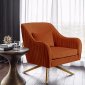 Paloma Accent Chair 585 in Cognac Velvet Fabric by Meridian