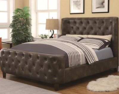 304249 Upholstered Bed by Coaster w/Button Tufting