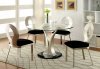 Valo CM3727 5Pc Dining Set w/Round Table in Metal, Glass & Black