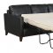 Clancy Sofa & Loveseat Set in Black Leather